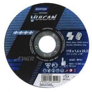 product photo Tarcza do cięcia stali 115x1,6x22.23 A46S VULCAN
