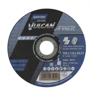 product photo Tarcza do cięcia stali 125x1,0x22.23 A60S VULCAN